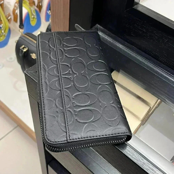 Coach Accordion Wallet In Signature Leather CE551 QB/BK * Original packing* - Picture 5 of 12